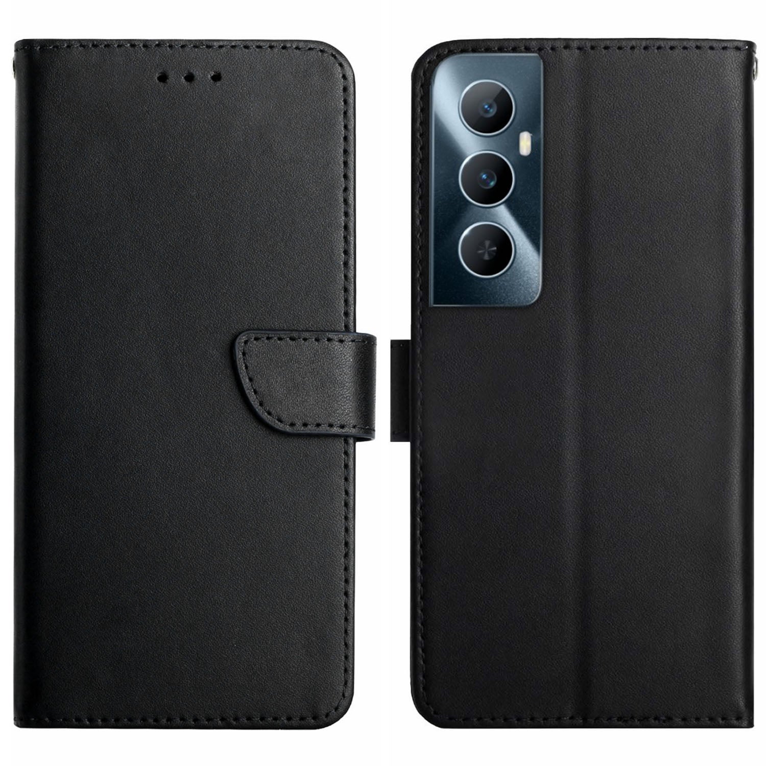 HT02 For Realme C65 4G Wallet Phone Cases Nappa Texture Genuine Cow Leather Stand Cover HT02 For Realme C65 4G Wallet Phone Cases Nappa Texture Genuine Cow Leather Stand Cover
